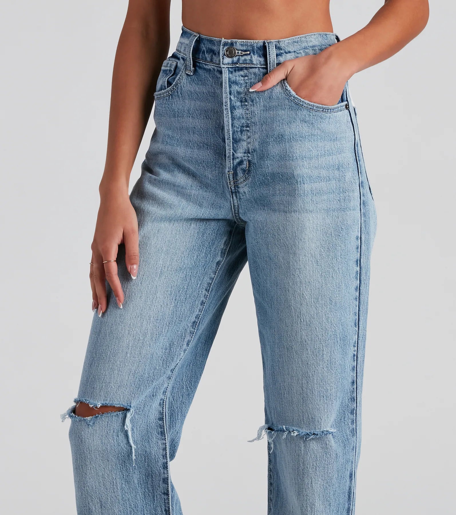 Got The Blues High Rise Boyfriend Jeans - Image 4