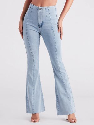 Cute Flare High Rise Denim Jeans