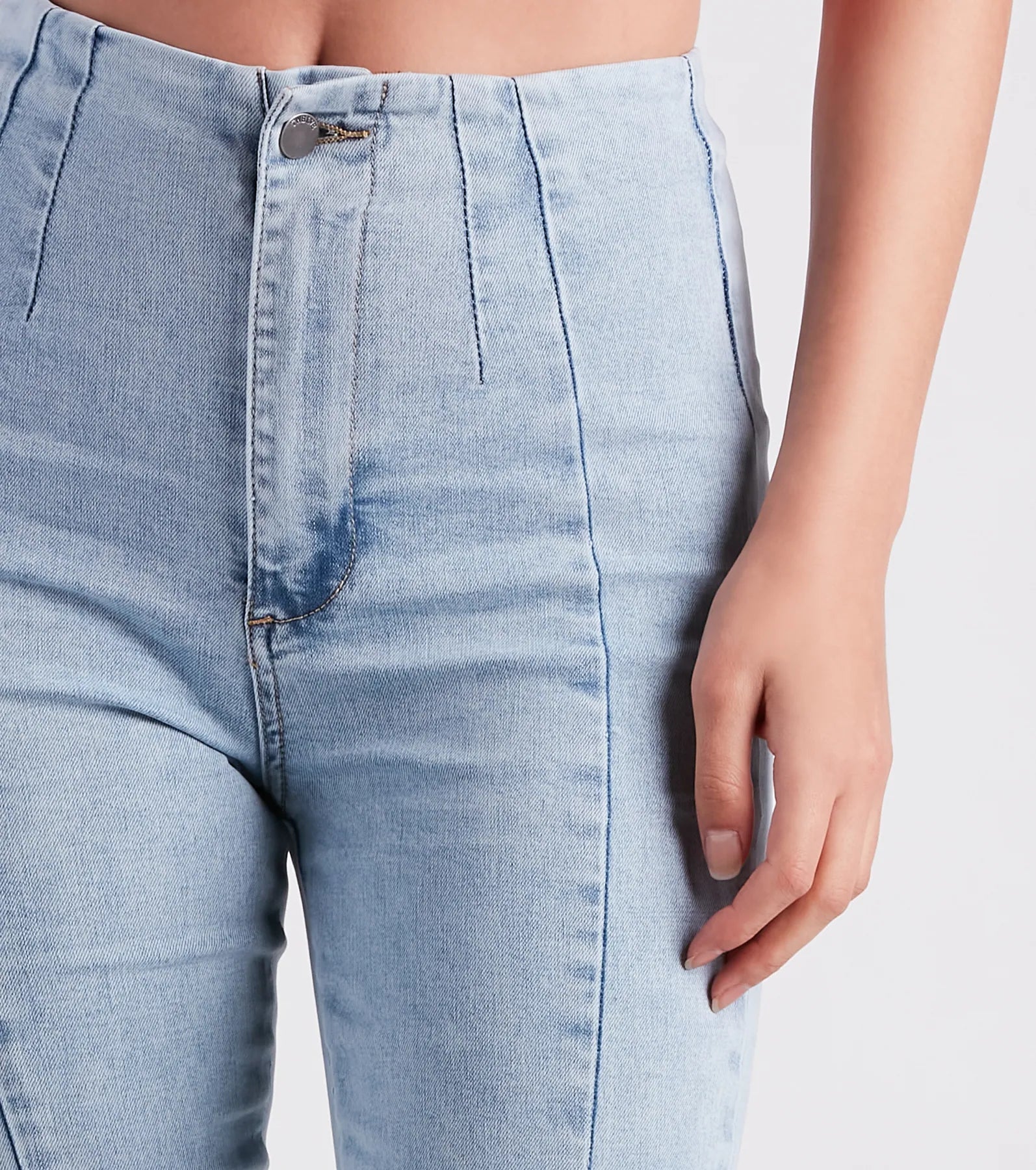 Cute Flare High Rise Denim Jeans - Image 4