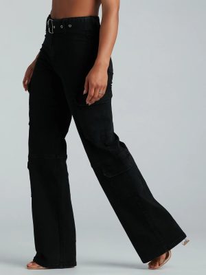 Especially Cool High-Rise Belted Cargo Denim Jeans