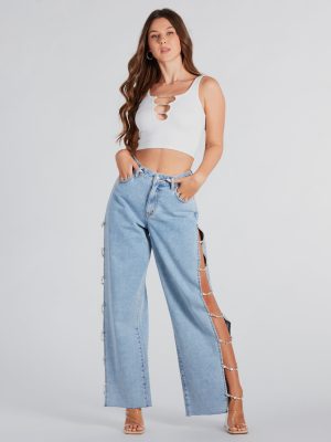 Glam Crush High-Rise Gemstone Denim Jeans