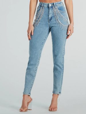 Big Time Sparkle Rhinestone Skinny Denim Jeans
