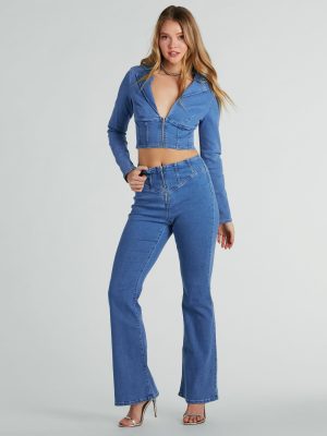 Shape Up High-Rise Corset Flare Denim Jeans