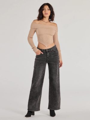 Chic Wonder Mid-Rise Wide-Leg Denim Jeans