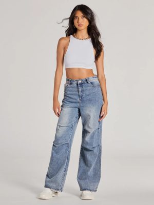 Stylish Journey High-Rise Straight-Leg Denim Jeans