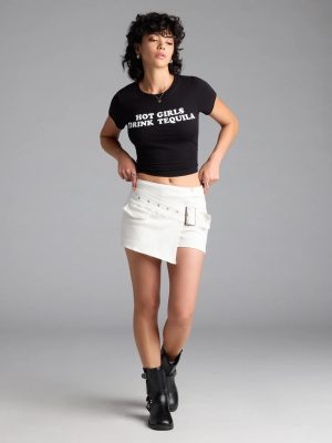 Short Talk High-Rise Belted Wrap Skort