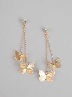 Soft Shine Butterfly Linear Earrings