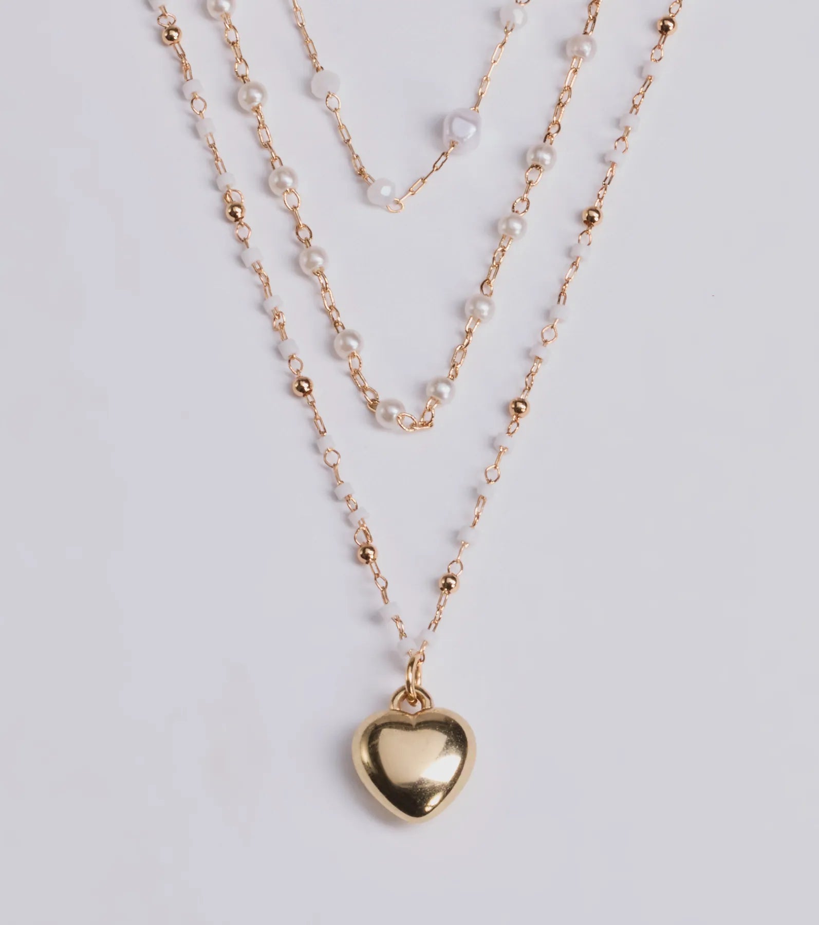 All My Heart Faux Pearl Lariat Pendant Necklace Set - Image 2