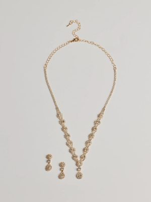 Time To Glow Rhinestone Necklace Set