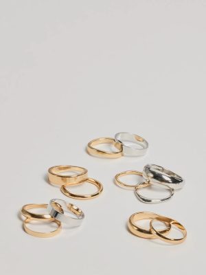 Trendy Mixed Metals Multi Ring Pack