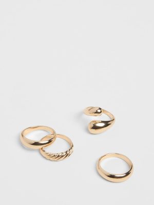 Sleek Arrangement Four-Pack Ring Set