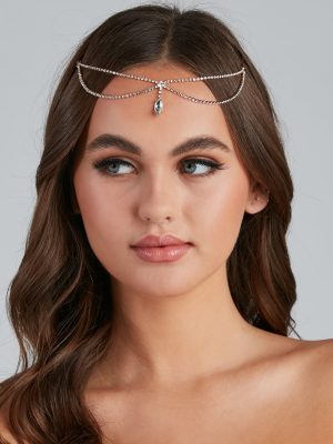 Boho Goddess Rhinestone Teardrop Head Chain