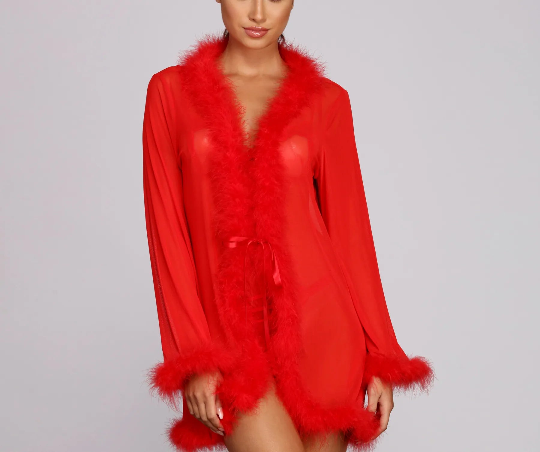 So Seductive Short Mesh Robe - Image 2