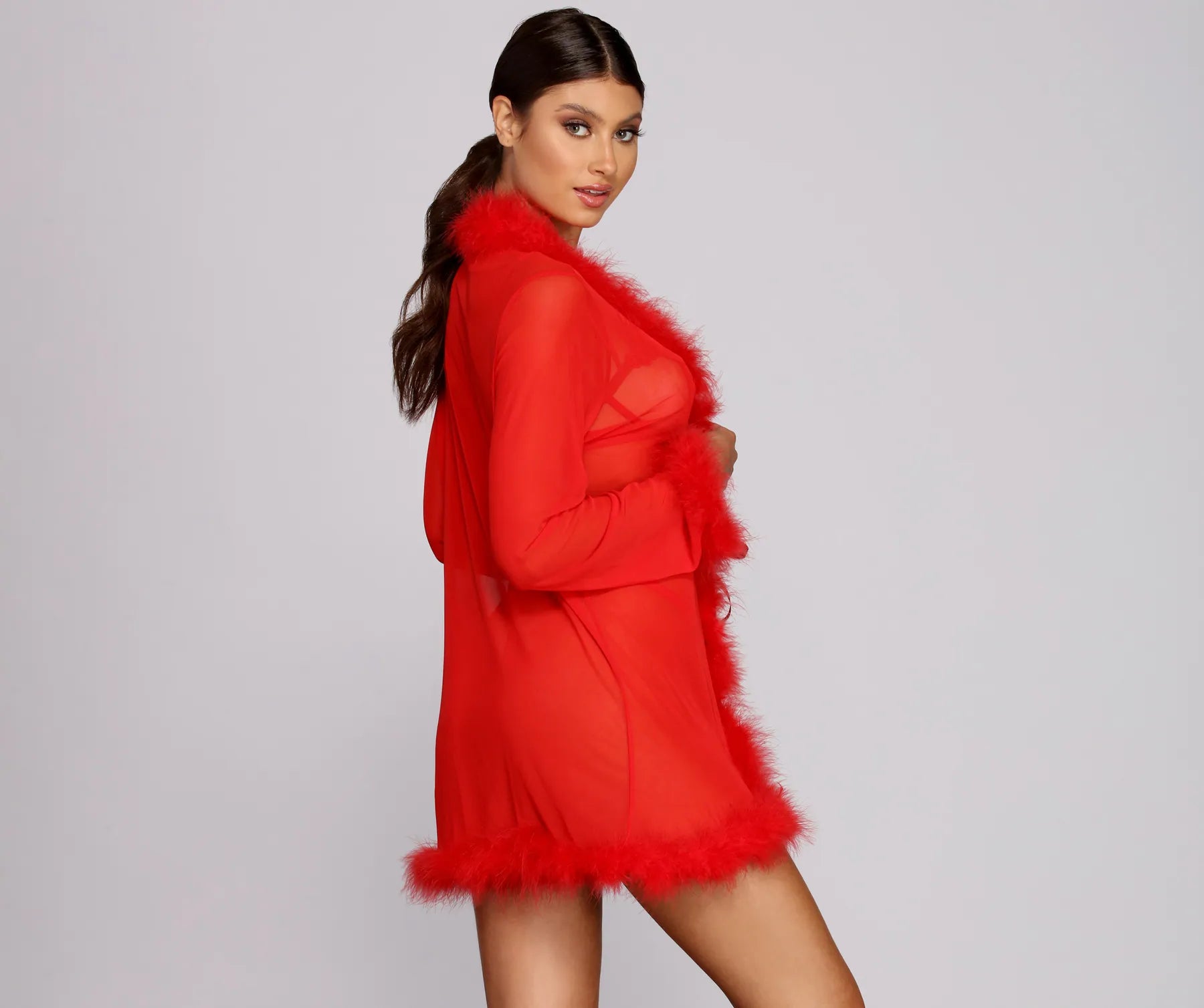 So Seductive Short Mesh Robe - Image 3