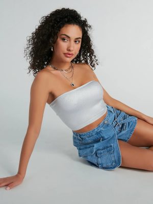 Sultry Gleam Seamless Metallic Bandeau Bra