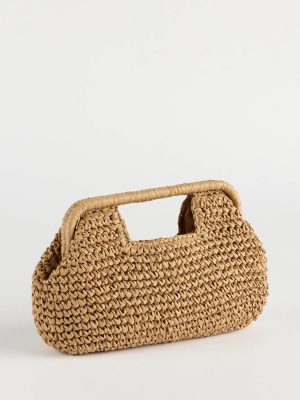 Going On Vacation Straw Clutch Bag