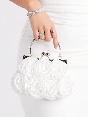 Chic Romance Satin Rose Handbag