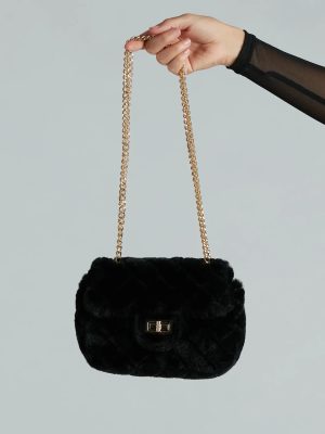Furry And Fab Quilted Crossbody Bag