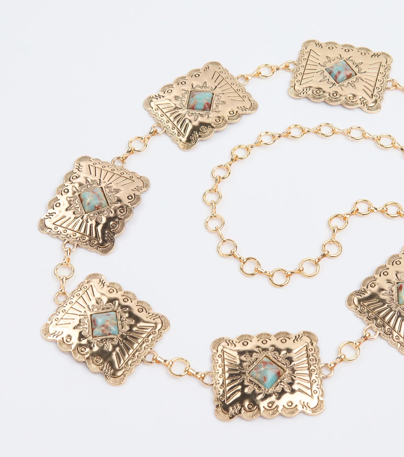 Western Vibes Colored Stone Chain Belt - Image 11