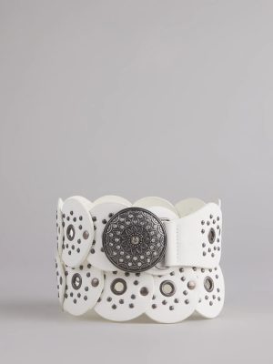 Boho Era Studded Faux Leather Medallion Belt