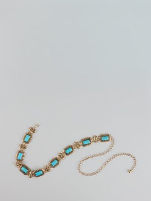 Boho Glow Turquoise Stone Chain Belt