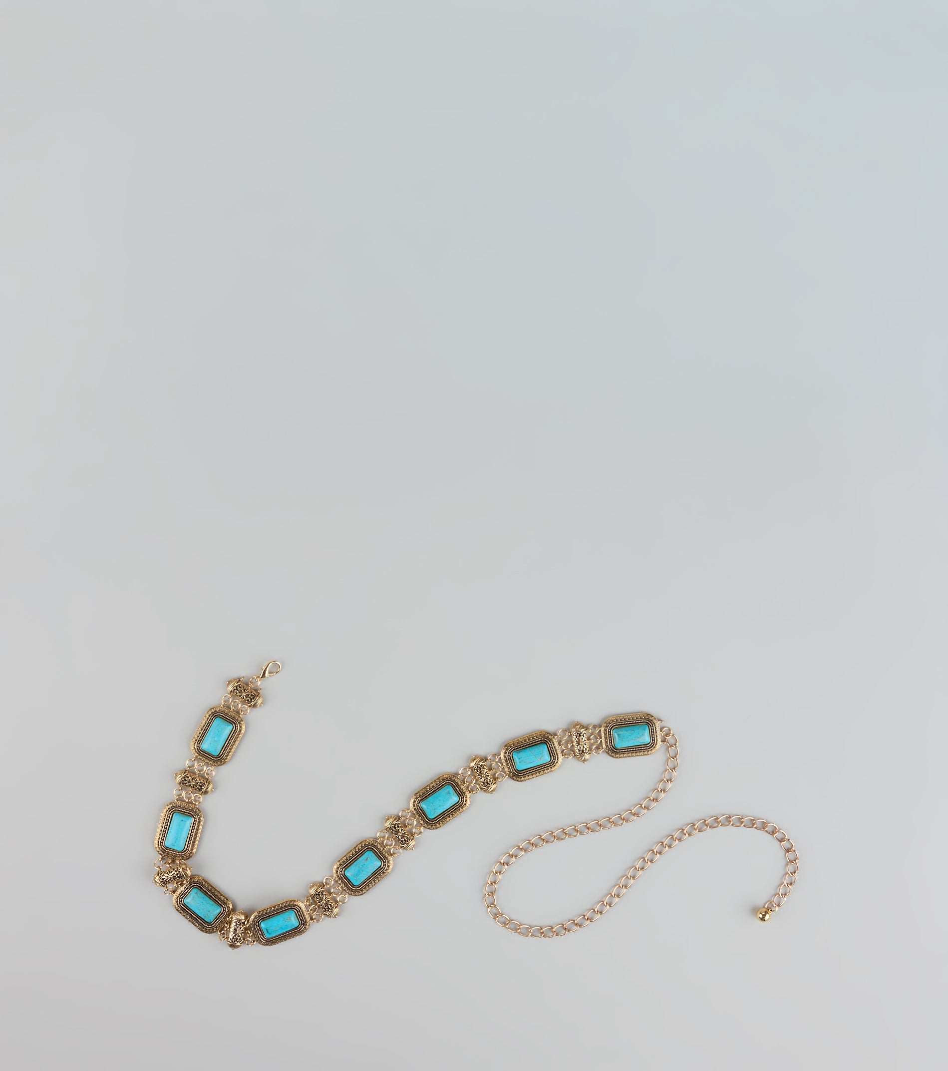 Boho Glow Turquoise Stone Chain Belt