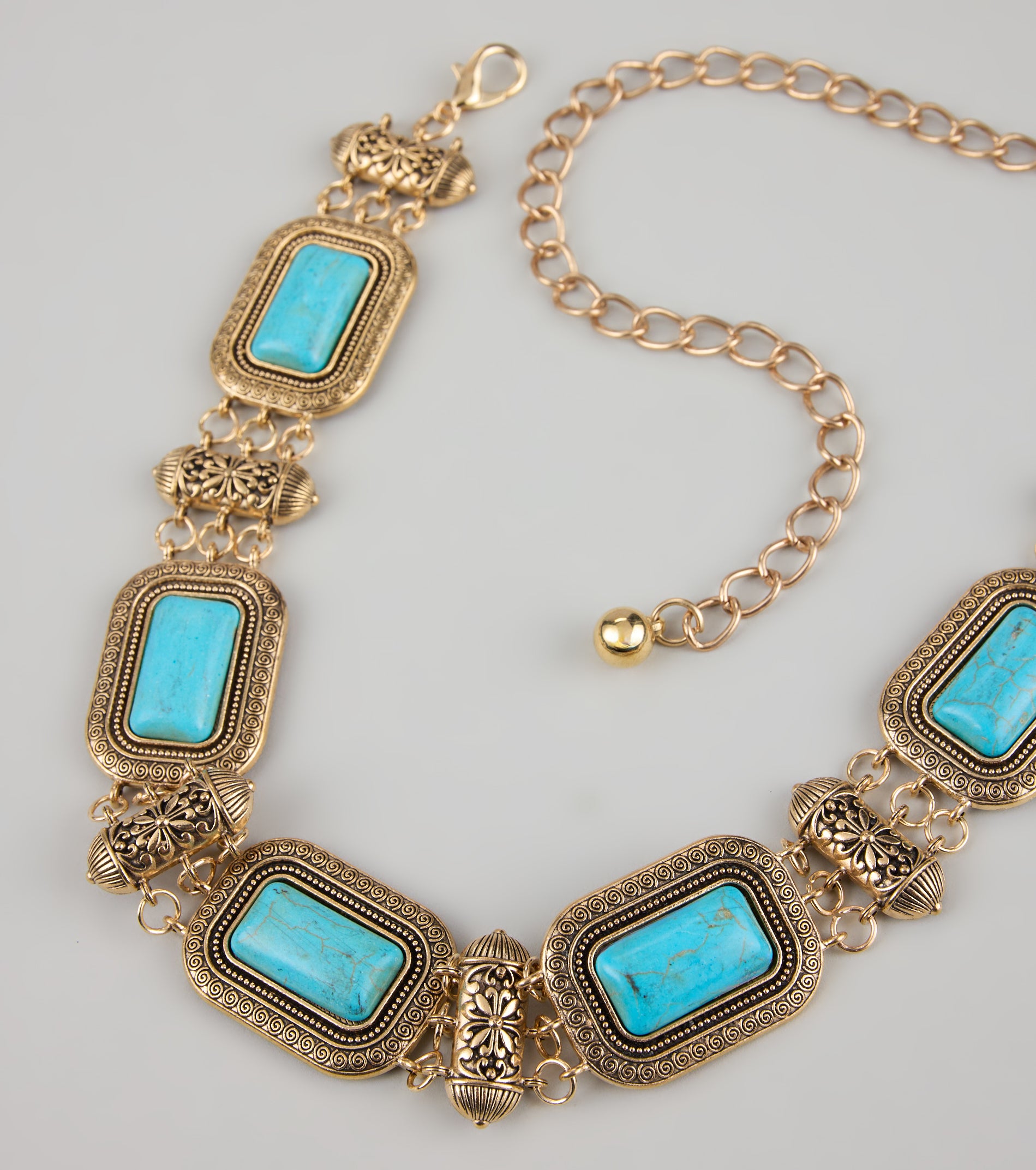 Boho Glow Turquoise Stone Chain Belt - Image 3