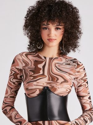 Cinch Up Faux Leather Corset Belt