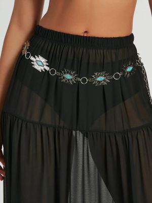 Boho-Chic Turquoise Accent Chain Belt