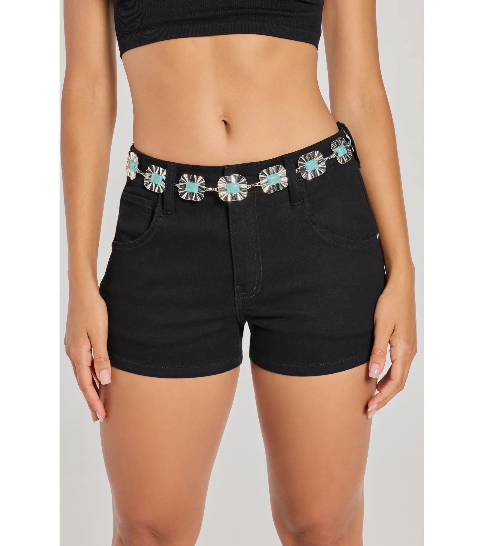 Western Life Colored Stone Concho Chain Belt - Image 2