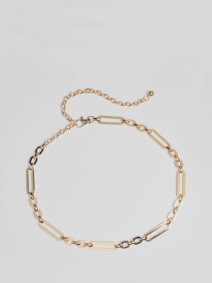 Chic Muse Paper Clip Metal Chain Belt