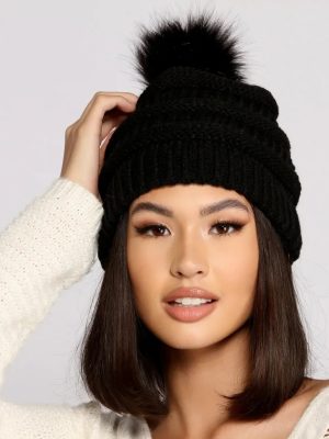 Chunky Knit Pom Beanie