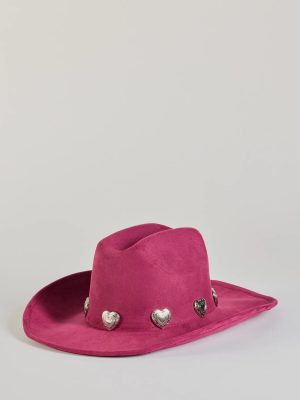 Western Heart Faux Suede Cowboy Hat