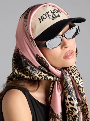 Sassy Babe Leopard Chain Satin Scarf