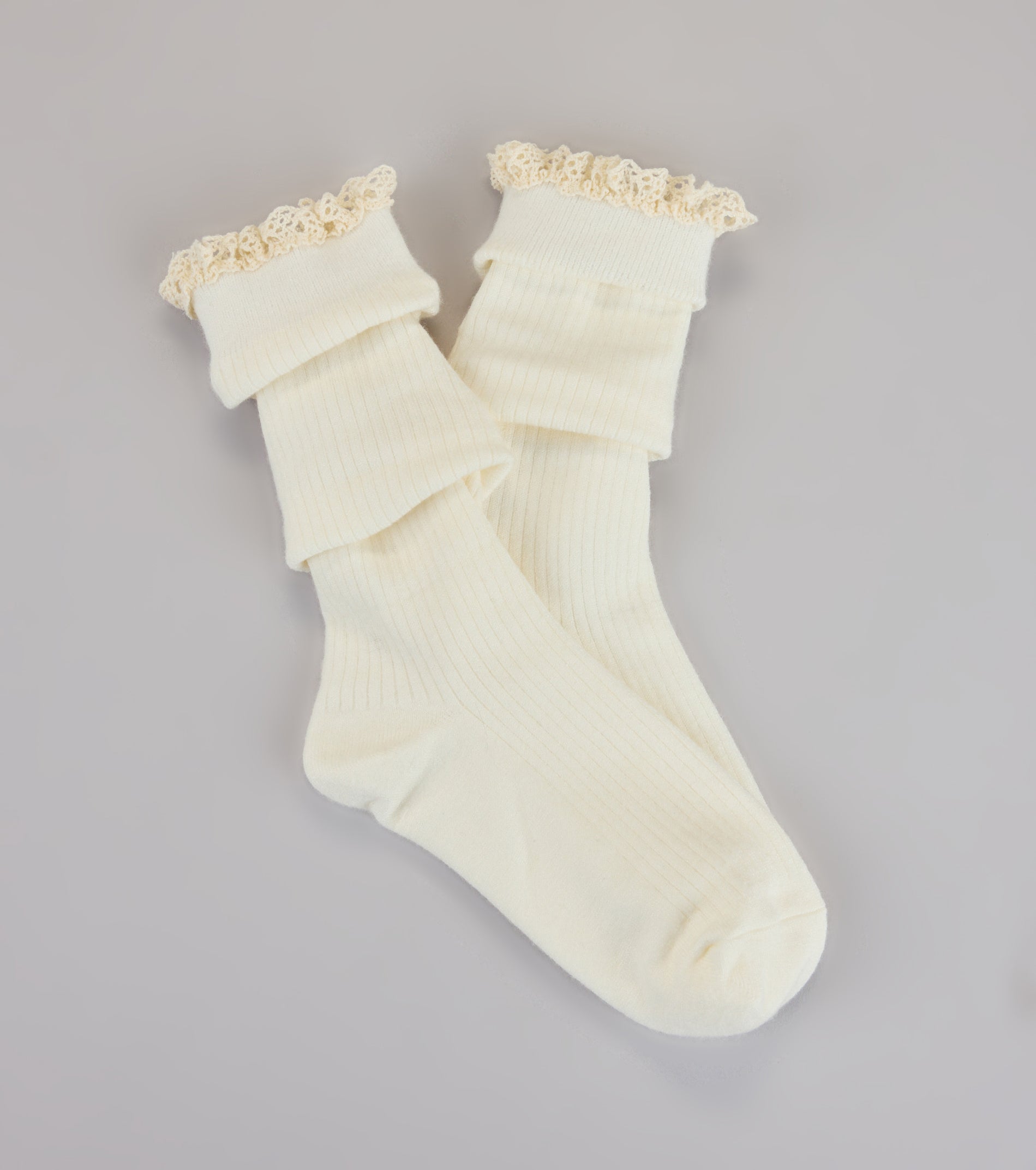 Cottage Cozy Ruffle Lace Knee-High Socks - Image 3