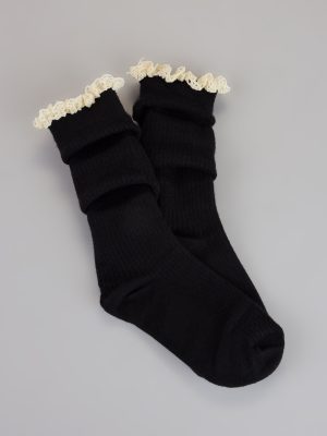 Cottage Cozy Ruffle Lace Knee-High Socks