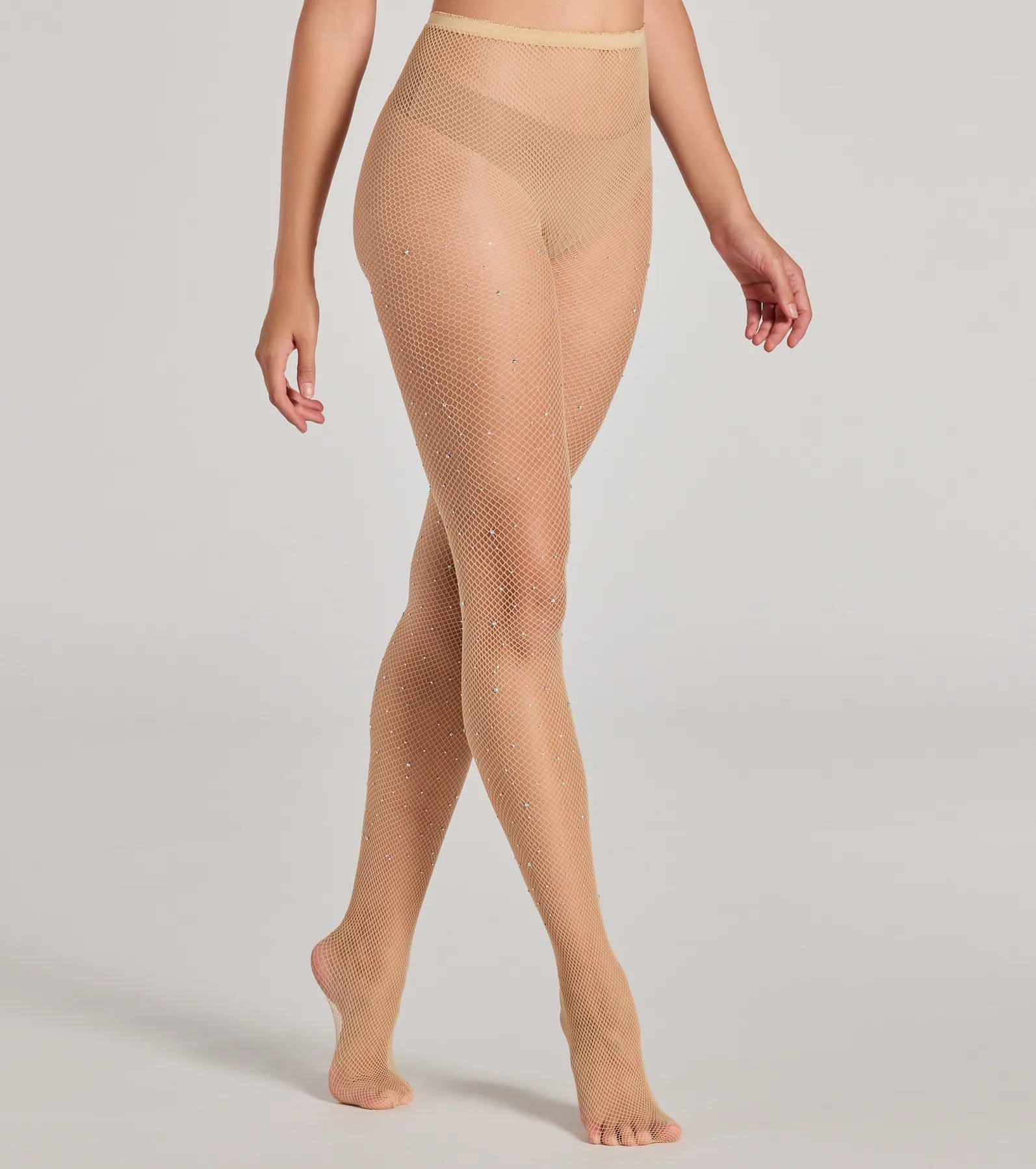 Glitzy Glimmer Rhinestone Fishnet Tights - Image 3