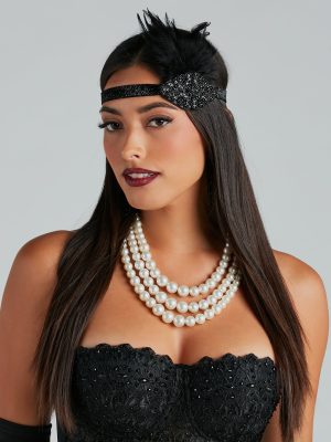 Dancing Diva Beaded Feather Headwrap