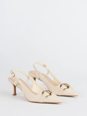 Summer Fave Linen Slingback Stiletto Pumps