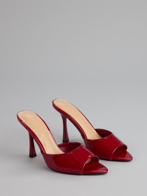 Gloss Point Patent Stiletto Mules