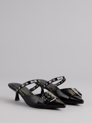 Rebel Chic Buckle Kitten Heels
