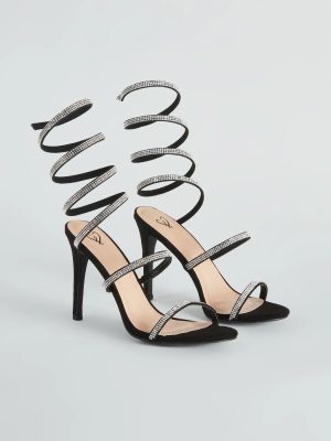 Spiral Rhinestone Stiletto Heels