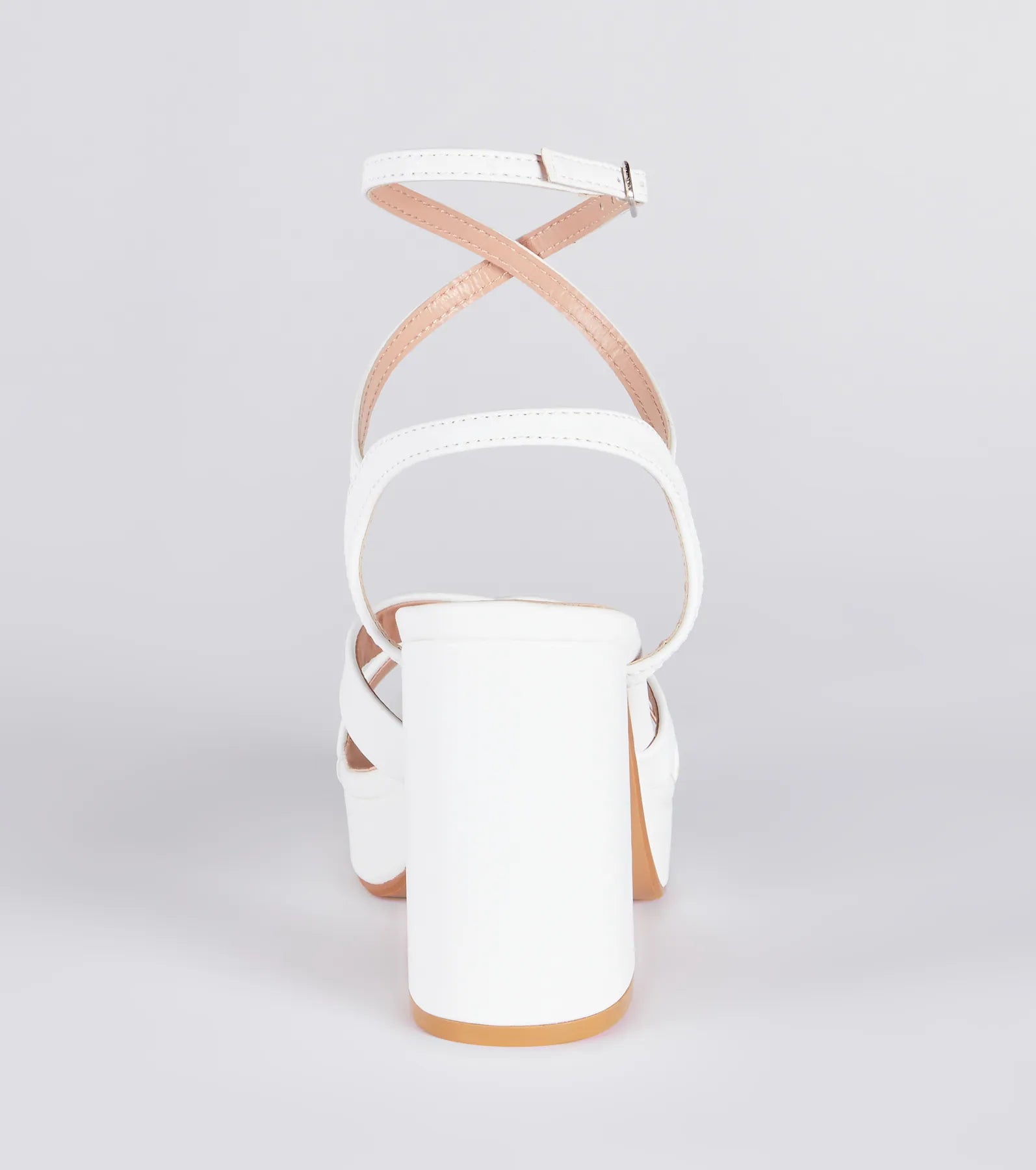 Criss Cross And Tell Platform Block Heels - Image 4