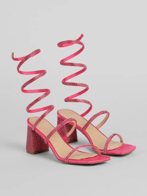Time For Glamour Rhinestone Spiral Heels
