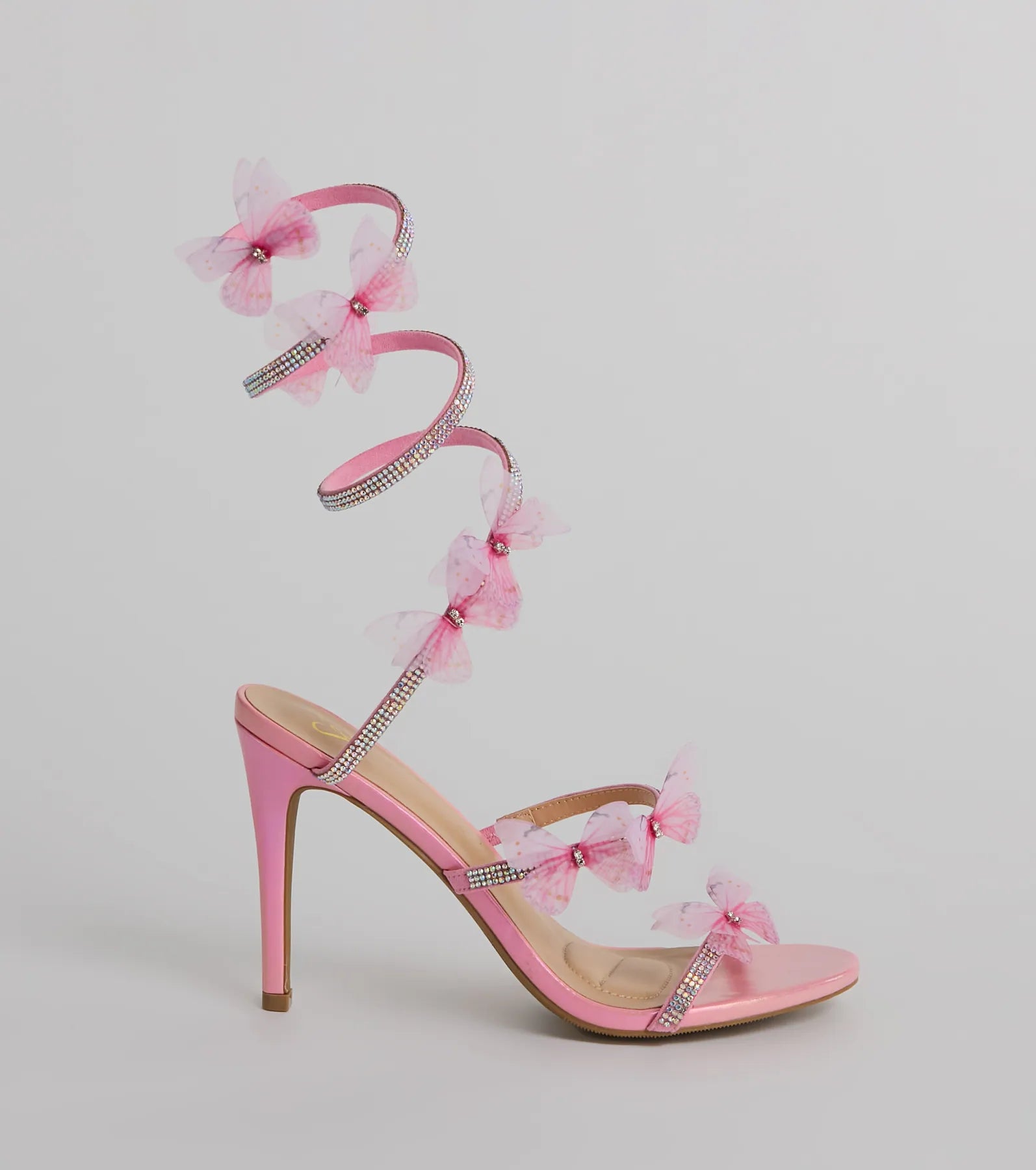 Mythical Babe Butterfly Rhinestone Spiral Stiletto Heels - Image 10