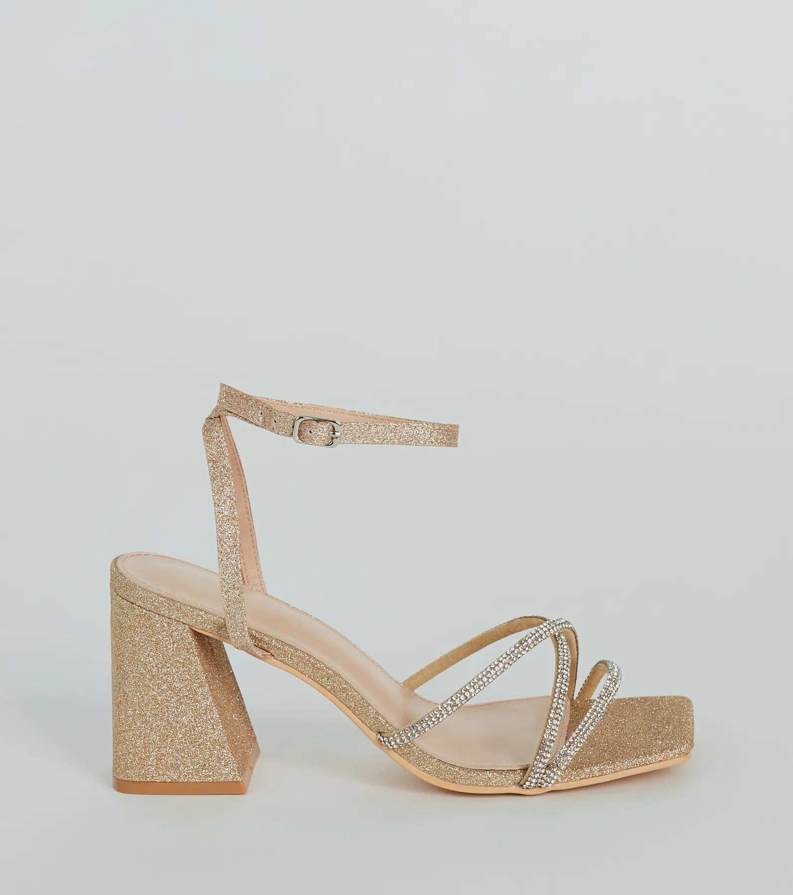 So Speechless Glitter Strappy Block Heels - Image 2