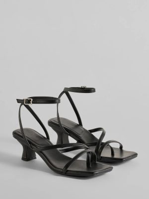 Chic Moves Strappy Snake Print Kitten Heels