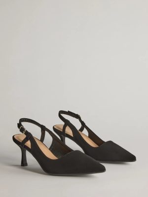 Forever Chic Pointed-Toe Slingback Kitten Heels