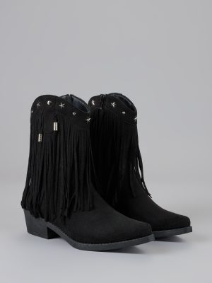 Fringe Flirt Studded Cowboy Boots