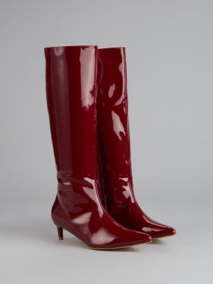 Attitude Strut Patent Stiletto Boots